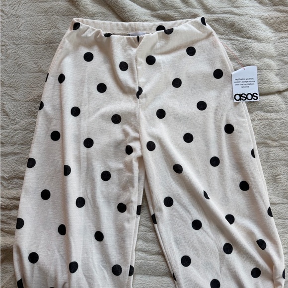 NWT ASOS Polka Dot Wide-Leg Pants - Picture 2 of 2